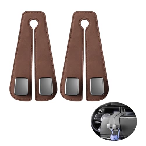 HNZZT Autositzes Rückenlehne Doppelhaken für Peugeot RCZ/RCZ R/iON, Versteckter Aufbewahrungshaken für Autositzes Rückenlehne,Brown von HNZZT