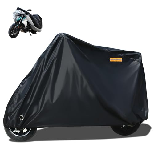 HNZZT Motorradabdeckungen für Voge SR4 Max 350, Schützt vor Sonne Wind UV Beständig Staubdicht Motorrad Regenplane,AllBlack-XL(245 * 105 * 125cm) von HNZZT