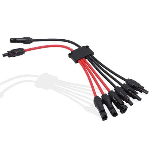 Solar-Parallelstecker für 2-3 Solarmodule, werkzeuglose Solarpanel-Steckverbinder Kabel 2 bis 6 Y-Abzweig-Paralleladapter, IP68 wasserdichte Drähte Splitter 10AWG für Solarkabelverlängerung (FMMM/MFFF Solar-Parallelstecker für 2-3 Solarmodule, werkzeuglose Solarpanel-Steckverbinder Kabel 2 bis 6 Y-Abzweig-Paralleladapter, IP68 wasserdichte Drähte Splitter 10AWG für Solarkabelverlängerung (FMMM/MFFF von HNeekyr