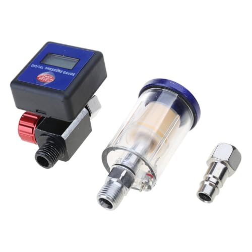 Digitales Display Luftdruckregler Kontrollmesser mit integriertem Öl Wasserfilter zum Lackieren 1/4 Zoll Gewinde von HNsdsvcd