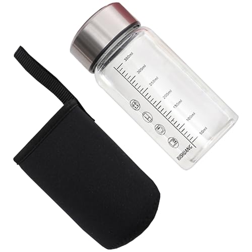 HNsdsvcd Clear Graduated Trinkglas Unisex Design Sturdes Hitzebeständige Materialien Direktes Getränk Tragbar Für Büro Fitnessstudio Tragbare Glaswasserflasche von HNsdsvcd