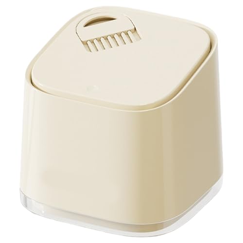 HNsdsvcd Eleganter Desktop Mülleimer Behälter Easy Press Mechanismus Creme Ton Kunststoff Müllbehälter Abfallkorb Für Home Office Decors Desktop Müllbehälter von HNsdsvcd