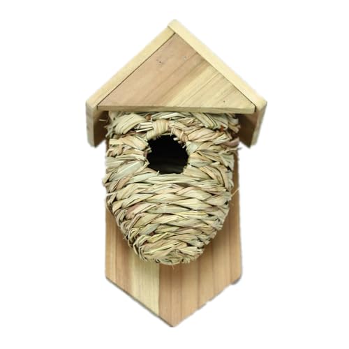 HNsdsvcd Kolibris Wellensittiche Nest Käfig Unterschlupf Ständer Nest Käfig Gewebte Hausform Nest Käfig Gewebtes Spielzeug für Kolibris von HNsdsvcd