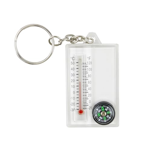 Outdoor Climbing Temperature Tester Helping Survival Device Mini Keychain Multifunctional Camping Compasses Thermometer Keychain Thermometer von HNsdsvcd