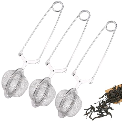 3 Stück Teezangen, Teezangen aus 304 Edelstahl, Teesiebe für losen Tee, Teesieb für Teekanne, Teetasse - Ø 4.5 cm 3 Stück Teezangen, Teezangen aus 304 Edelstahl, Teesiebe für losen Tee, Teesieb für Teekanne, Teetasse - Ø 4.5 cm von HO-SFSM