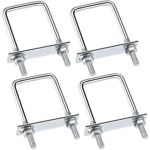 4 Stück Bügelschrauben M8, U-Bolzen Mit Mutter Rahmenplatte, Bügelschraube 304 Edelstah für Rohr Befestigung Auto Schiffen Abschleppen(70 x 100 mm) von HO-SFSM