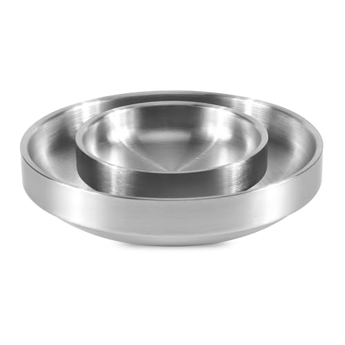 2 x Katzennapf aus Edelstahl, Katzenfutternapf und Katzenwassernapf, Katzenschale aus Metall für kleine Hunde und Katzen 2 x Katzennapf aus Edelstahl, Katzenfutternapf und Katzenwassernapf, Katzenschale aus Metall für kleine Hunde und Katzen von HO-SFSM