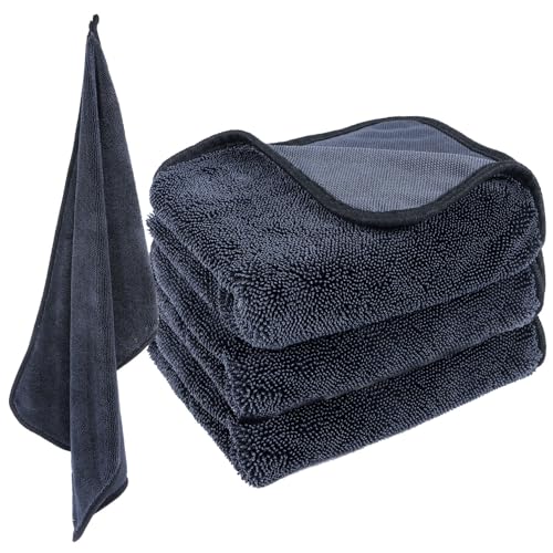 HO-SFSM 3 Stück Mikrofasertücher, Saugfähiges Microfasertuch, Trockentuch Dusche, Extrem Saugfähig, Fast Dry, Fusselfrei, kratzerfrei, 40 x 60 cm von HO-SFSM