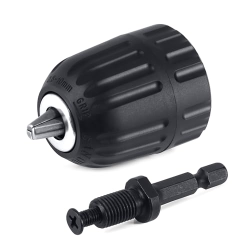 Schnellspannbohrfutter, 0,8 mm – 10 mm Keyless Bohrfutter mit 1/4" Sechskantschaft Bohrer Adapter für Schlagbohrmaschine von HO-SFSM