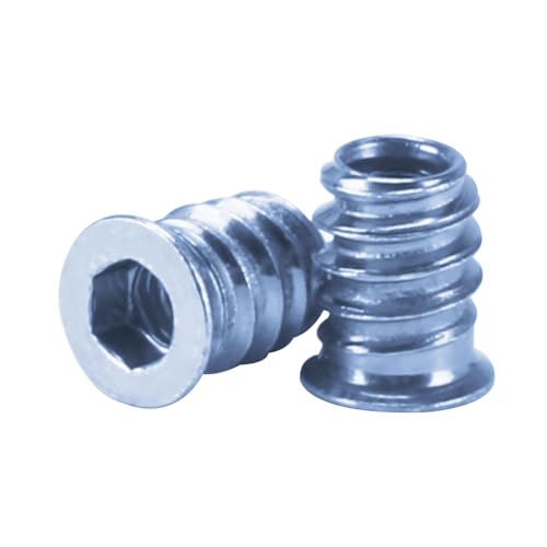 HO2NLE 110 Stück Einschraubmuffen M6x15 mm Metall Eindrehmuffe Innensechskant Blauzink Zinklegierung für Holzmöbel, Tischlerdekoration, DIY-Projekt HO2NLE 110 Stück Einschraubmuffen M6x15 mm Metall Eindrehmuffe Innensechskant Blauzink Zinklegierung für Holzmöbel, Tischlerdekoration, DIY-Projekt von HO2NLE