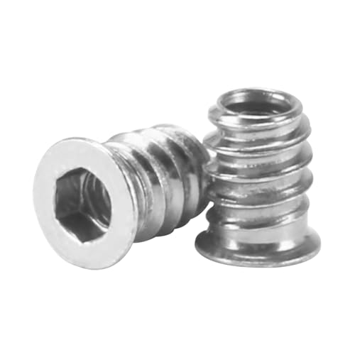 HO2NLE 110 Stück Einschraubmutter M8 Gewindeeinsatz Holz Zink-legierung Einschraubmuffen für Holzmöbel, Tischlerdekoration, DIY-Projekt Gewindeeinsätze Muttern(M8x20 mm) von HO2NLE