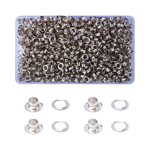 HO2NLE 500 Set 5mm Silber Metallösen Ösen Set Werkzeug Kit Ösen für Planen Metall Ösen Scheiben für Leder Handwerk Stoff Silbernes Luftauge von HO2NLE