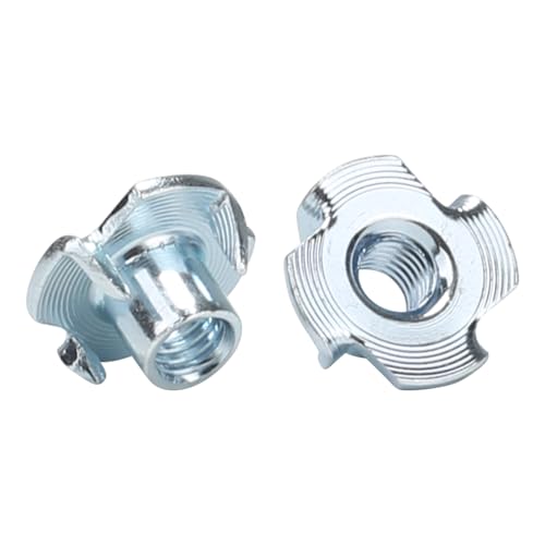 HO2NLE 60 Stück Einschlagmutter M5 x 8mm mit 4 Einschlagspitzen Schlagmuttern Kohlenstoffstahl Nüsse für Möbel, Holzbearbeitung, Handwerker Sortiment Schrauben Kits von HO2NLE