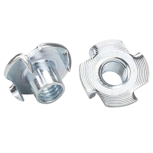 HO2NLE 60 Stück Einschlagmutter M8X11mm mit 4 Einschlagspitzen Schlagmuttern Kohlenstoffstahl Nüsse für Möbel, Holzbearbeitung, Handwerker Sortiment Schrauben Kits von HO2NLE