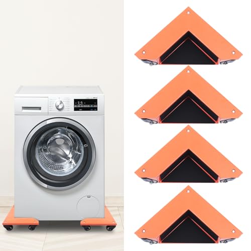 HOARLICN 4 Stück Möbelrollen Schwerlast, Eckenroller-Set Schreibtischschrank Ecke Möbel Transportroller Set Mover Dolly Möbel Dollies Roller Maximale Tragfähigkeit 1433 LBS von HOARLICN
