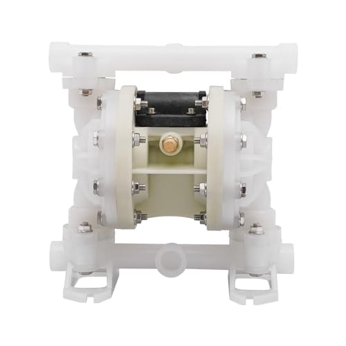 HOARLICN Druckluftmembranpumpe, Doppel-Membranpumpe 100psi 7gpm Luftbetriebene Membranpumpe Pneumatische Membranpumpe Für Mit Erdölflüssigkeiten Mit Niedriger Viskositä, Weiß von HOARLICN