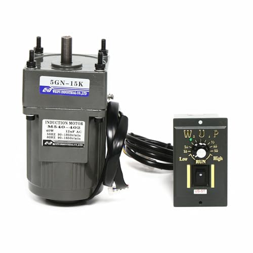 HOARLICN Getriebemotor, AC 40W 220V Getriebemotor 0-90 RPM Elektromotor Mit Regler Getriebemotor Regelbar 15K Gear Motor 1 Phase Elektromotor HOARLICN Getriebemotor, AC 40W 220V Getriebemotor 0-90 RPM Elektromotor Mit Regler Getriebemotor Regelbar 15K Gear Motor 1 Phase Elektromotor von HOARLICN