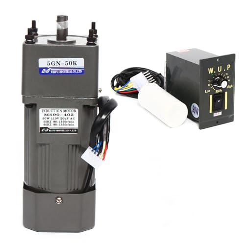 HOARLICN Getriebemotor Regelbar, 220V 0-27RPM AC Getriebemotor Getriebedrehzahlmotor mit Drehzahlregler 50K Gear Motor 1 Phase Elektromotor mit Reduzierer Drehzahlregler von HOARLICN