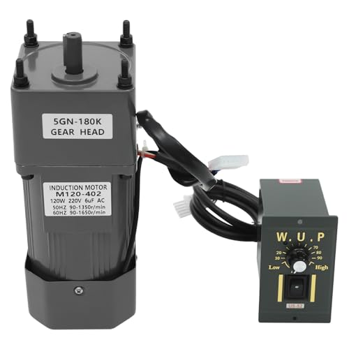 HOARLICN Getriebemotor mit Drehzahlregler, 120W 220V Einstellbare Geschwindigkeit Motorgeschwindigkeit 50hz 90-1350r/min 60hz 90-1650r/min für Verpackungs, Druck, Lebensmittel von HOARLICN
