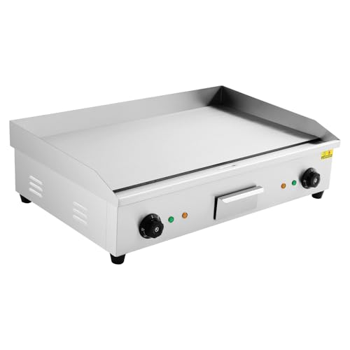 HOARLICN Grillplatte Elektrisch, 4400W 220V Teppanyaki Grillplatte Tischgrill Elektrisch Burger Grill mit Spritzschutzwand für Anzeigen Pfannkuchen, Gegrilltes Fleisch 72,7 × 40 × 23 cm von HOARLICN