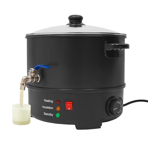 HOARLICN Kerzenwachs,8L Wachsschmelzer 1000W 240V Schmelztopf Kerzen Schmelztopf Präzise Temperaturregelung mit Schaufel Zum Mischen Griffe für Bienenwachs, Sojawachs von HOARLICN