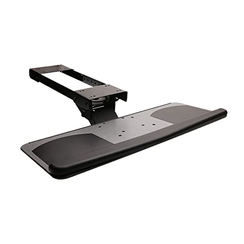 HOARLICN Tastaturschublade Unter Schreibtisch, Verstellbares Home Office Untertisch-Tastaturschublade Ausziehbar Schwenkbar Neigbar Tastatureinschub Ergonomisches Tastaturregal Verstellbar 360 Grad von HOARLICN