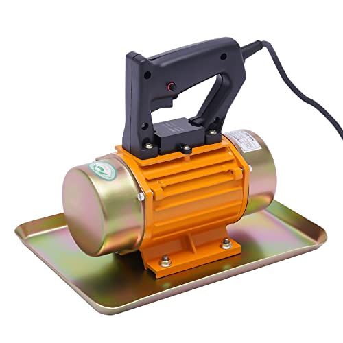 HOARLICN Vibrationsmotor, Betonrüttler 250w Rüttelmotor 28 X 20 X 26 Cm 3500 Rpm Mit 1.6 M Netzkabel Eisen-Gehäuse Einphasig Fur Glatte Betonarbeiten Gold (100KG) von HOARLICN