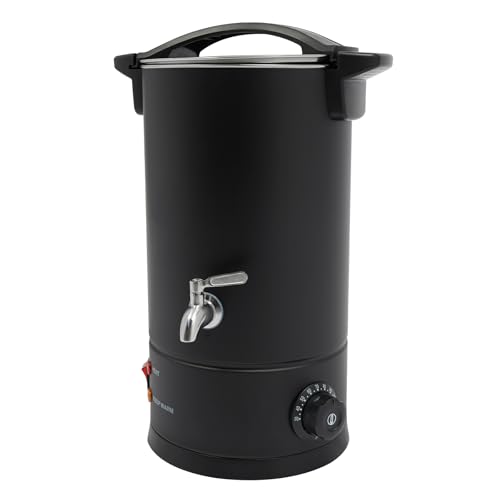 HOARLICN Wachsschmelzer, Wachsschmelzmaschine 304 Edelstahl 1800w Wax Melter mit Stabiler Verschlussdeckel mit Wasserhahn fur Wachsarten Verwendet Werden (Schwarz, 10L) von HOARLICN