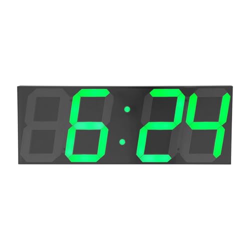HOARLICN Wecker Digital, Digital Uhr Led Uhr 45 X 16 X 2.5cm ±8 Sekunden Organisches Mit 142 X Led-Perlen 23m Fur Wohnzimmern, Büros, Konferenzräumen (Grün) von HOARLICN