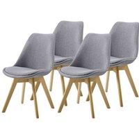 Hobag - Set aus vier skandinavischen bims Stühlen Hellgrau - Hellgrau von HOBAG