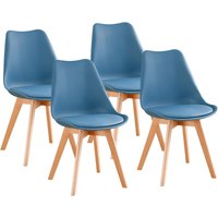 Hobag - Set mit vier skandinavischen Stühlen vlsy Entenblau von HOBAG