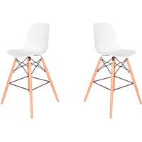 Set aus zwei skandinavischen Hockern bill weiss - Weiß Set aus zwei skandinavischen Hockern bill weiss - Weiß von HOBAG