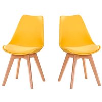 Set aus zwei skandinavischen Stühlen VLSY Gelb - Gelb von HOBAG