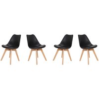 Hobag - Set mit vier skandinavischen vlsy Stühlen Schwarz - Schwarz von HOBAG