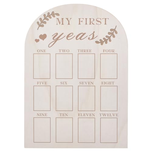 HOBBIESAY 1 Stück Blattmuster Erstes Jahr Fotobrett Monatliche Meilensteinrahmen 12 Monate Fotodisplay Holzbrett Für DIY Geburtstagsfeier Dekoration Bastelprojekte HOBBIESAY 1 Stück Blattmuster Erstes Jahr Fotobrett Monatliche Meilensteinrahmen 12 Monate Fotodisplay Holzbrett Für DIY Geburtstagsfeier Dekoration Bastelprojekte von HOBBIESAY