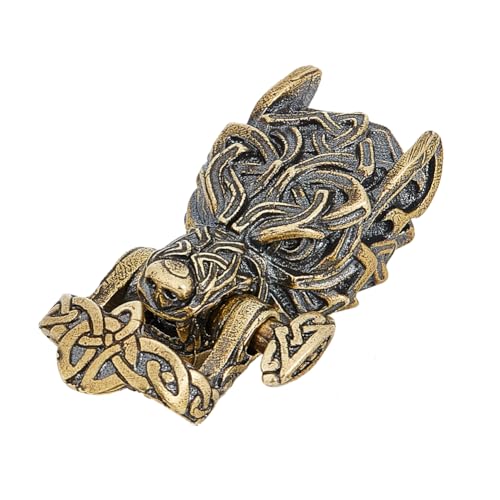HOBBIESAY 1 Stück Komplizierter Schäkelverschluss In Wolfsform Antikes Goldenes Finish Armbandschnalle Aus Messing Geflochtenes Seil Im Tibetischen Stil Tierkopf Armbandverschluss von HOBBIESAY