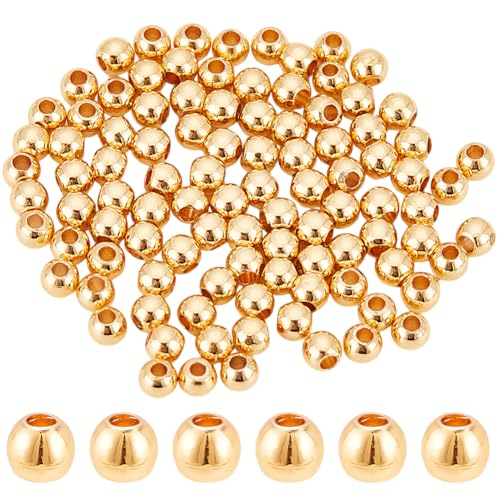 HOBBIESAY 100 Stück 14K Vergoldete Perlen 3mm Goldkugel Messing Winzige Perlen Glatte Metall Abstandsperlen Rondelle Lose Abstandsperlen Zur Schmuckherstellung Loch:1mm HOBBIESAY 100 Stück 14K Vergoldete Perlen 3mm Goldkugel Messing Winzige Perlen Glatte Metall Abstandsperlen Rondelle Lose Abstandsperlen Zur Schmuckherstellung Loch:1mm von HOBBIESAY
