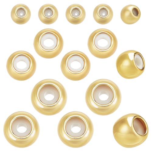 HOBBIESAY 15 Stück Messing Schiebeperlen 3 Stile Messing Stopperperlen 18 Karat Vergoldete Perlen Runde Messingperlen Mit Gummi Innen Zur Schmuckherstellung Loch:1 2mm HOBBIESAY 15 Stück Messing Schiebeperlen 3 Stile Messing Stopperperlen 18 Karat Vergoldete Perlen Runde Messingperlen Mit Gummi Innen Zur Schmuckherstellung Loch:1 2mm von HOBBIESAY