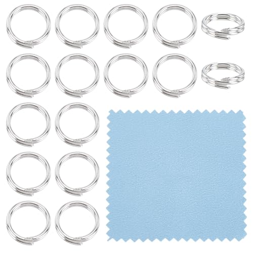 HOBBIESAY 16 Stück 925 Sterling Silber Gespaltene Steckringe Mit Poliertuch 6mm Offene Ösenringe Doppelte Ösen Schmuckherstellung Ringe Für Frauen DIY Schmuckherstellung Bastelbedarf von HOBBIESAY
