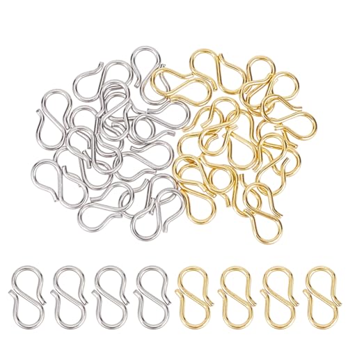 HOBBIESAY 200 Stück 2 Farben S Hakenverschluss Edelstahl S Hakenverschlüsse S Förmige Drahthakenverbinder S Förmiger Schmuckverschluss Für Die Herstellung von Armbändern Und Halsketten HOBBIESAY 200 Stück 2 Farben S Hakenverschluss Edelstahl S Hakenverschlüsse S Förmige Drahthakenverbinder S Förmiger Schmuckverschluss Für Die Herstellung von Armbändern Und Halsketten von HOBBIESAY