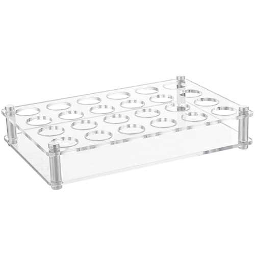 HOBBIESAY 24 Loch Acryl Schnapsglashalter Weißer Tequila Gläser Tassenständer Schnapsglas Serviertablett Für Bar Whisky Schnapsglas Basis Mit Eisenbeschlag Für Party Bar Club Familientreffen von HOBBIESAY