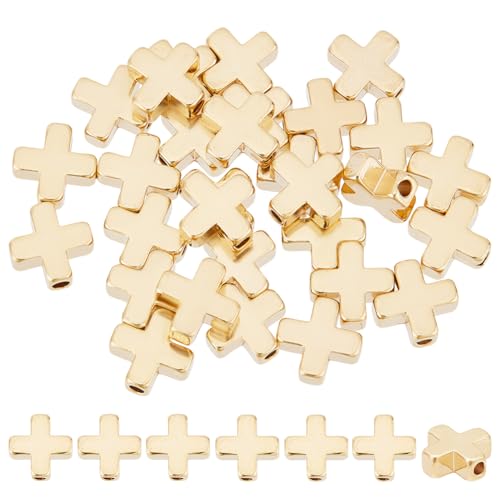 HOBBIESAY 30 Stück Kreuz Abstandshalter Perlen 8mm 24 Karat Vergoldet Kruzifix Kreuzperle Tibetischer Stil Verbinder Kreuzperlen Für DIY Armbänder Ohrringe Halsketten Bohrung:1.5mm HOBBIESAY 30 Stück Kreuz Abstandshalter Perlen 8mm 24 Karat Vergoldet Kruzifix Kreuzperle Tibetischer Stil Verbinder Kreuzperlen Für DIY Armbänder Ohrringe Halsketten Bohrung:1.5mm von HOBBIESAY