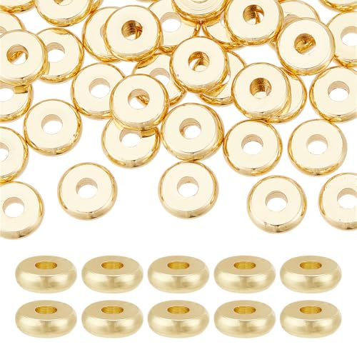 HOBBIESAY 40 Stück 5 Stile 18 Karat Vergoldete Perlen 6mm Flache Runde Lose Abstandsperlen Heishi Perlen Aus Metall Glatte Abstandsperlen Aus Metall Zur Schmuckherstellung Loch:2mm HOBBIESAY 40 Stück 5 Stile 18 Karat Vergoldete Perlen 6mm Flache Runde Lose Abstandsperlen Heishi Perlen Aus Metall Glatte Abstandsperlen Aus Metall Zur Schmuckherstellung Loch:2mm von HOBBIESAY