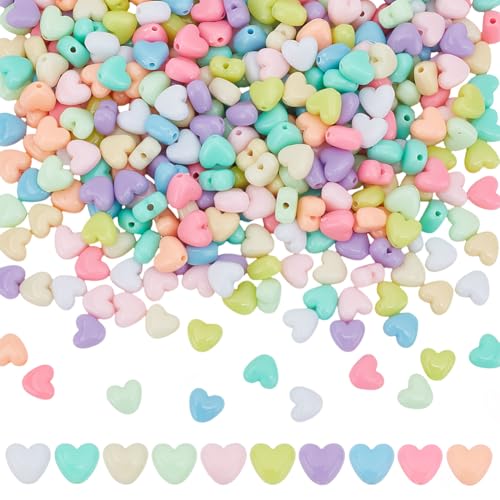 HOBBIESAY 400 Stück Acryl Herzperlen 10.5mm Bunt Liebesform Lose Abstandsperlen Kleine Bastelperlen Valentinstag Dekorationsperlen Für Die Herstellung von DIY Armbändern Ohrringen Halsketten HOBBIESAY 400 Stück Acryl Herzperlen 10.5mm Bunt Liebesform Lose Abstandsperlen Kleine Bastelperlen Valentinstag Dekorationsperlen Für Die Herstellung von DIY Armbändern Ohrringen Halsketten von HOBBIESAY