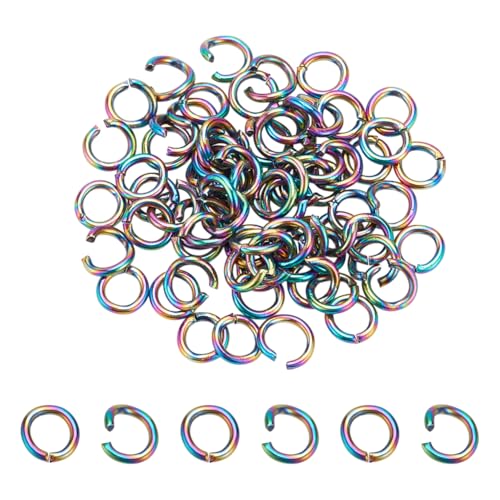 HOBBIESAY 60 Stück Biegeringe 5mm Offener Biegering Aus Edelstahl Regenbogenfarben Biegeringe Ungelötete Ringverbinder Kleiner Spaltring Schmuckherstellung Beschläge Für Heimwerkerarbeiten HOBBIESAY 60 Stück Biegeringe 5mm Offener Biegering Aus Edelstahl Regenbogenfarben Biegeringe Ungelötete Ringverbinder Kleiner Spaltring Schmuckherstellung Beschläge Für Heimwerkerarbeiten von HOBBIESAY