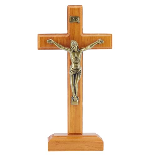 HOBBIESAY Stehendes Kruzifix Kreuz 19.5cm Hölzernes Tischkreuz Ornament Stehend Dunkelorange Hölzernes Wandkreuz Mit Ständer Katholisches Kruzifix Kreuz Dekoration Für Die Inneneinrichtung HOBBIESAY Stehendes Kruzifix Kreuz 19.5cm Hölzernes Tischkreuz Ornament Stehend Dunkelorange Hölzernes Wandkreuz Mit Ständer Katholisches Kruzifix Kreuz Dekoration Für Die Inneneinrichtung von HOBBIESAY