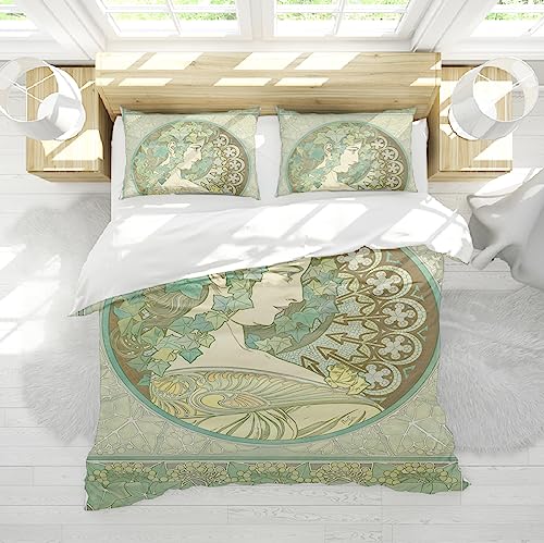 Frische &; energetische Bettwäsche-Sets Mucha Aesthetic Art 3-teilige Bettwäsche-Sets, weiche und seidige Premium-Mikrofaser-Bettwäsche-Bettbezugs-Sets, waschbar 135x200 cm Frische &; energetische Bettwäsche-Sets Mucha Aesthetic Art 3-teilige Bettwäsche-Sets, weiche und seidige Premium-Mikrofaser-Bettwäsche-Bettbezugs-Sets, waschbar 135x200 cm von HOBBOY
