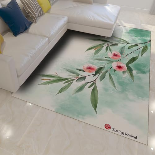 HOBBOY Ästhetische Teppiche Aquarell Stil Frühling Blumen & Pflanzen Muster Niederflor Boden Teppich für Spielzimmer Kinderzimmer Sofa Terrasse 100 x 150 cm HOBBOY Ästhetische Teppiche Aquarell Stil Frühling Blumen & Pflanzen Muster Niederflor Boden Teppich für Spielzimmer Kinderzimmer Sofa Terrasse 100 x 150 cm von HOBBOY