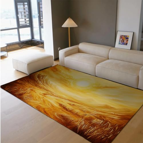 HOBBOY Abstrakte Kunst Bereich Teppiche Gelb Sonne Berg Wildnis Landschaft Niederflor Boden Teppich für Spielzimmer Waschküche Flur Eingang 180 x 270 cm HOBBOY Abstrakte Kunst Bereich Teppiche Gelb Sonne Berg Wildnis Landschaft Niederflor Boden Teppich für Spielzimmer Waschküche Flur Eingang 180 x 270 cm von HOBBOY