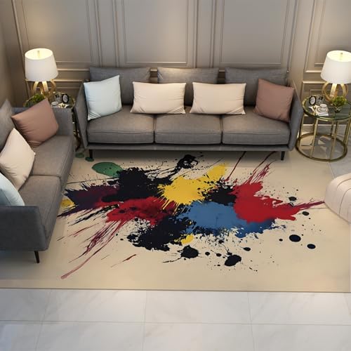 HOBBOY Bunte Graffiti Türmatte leicht zu reinigen Bereich Teppiche niedrigflorig großer Boden Teppich Indoor Outdoor Teppiche Aquarell Dekor Spielzimmer Teppich 120 x 150 cm von HOBBOY